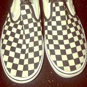 Checkered slip on vans